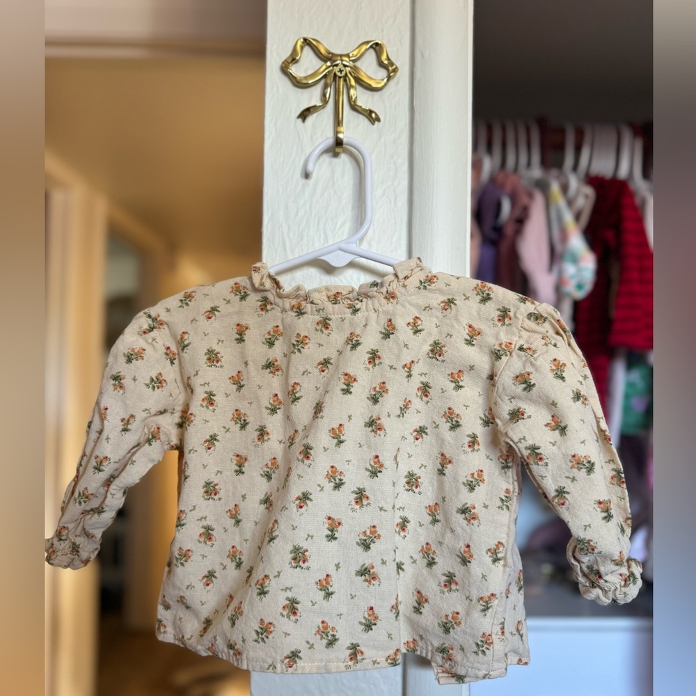 Angou Baby Shirt – Vintage Style Neutral (Size 0-3m)